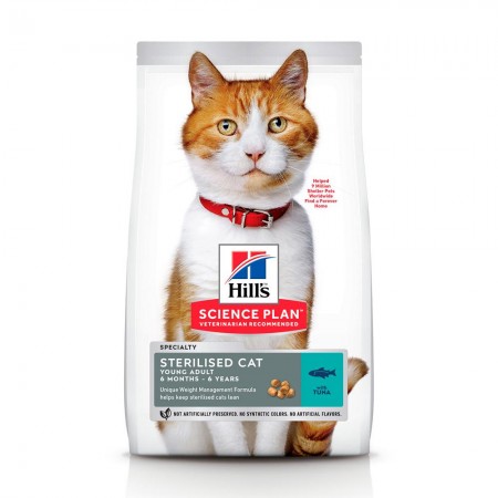 Hill's Science Plan Feline Young Adult Sterilised Tuna сухой корм для кошек 1,5 кг (604126)